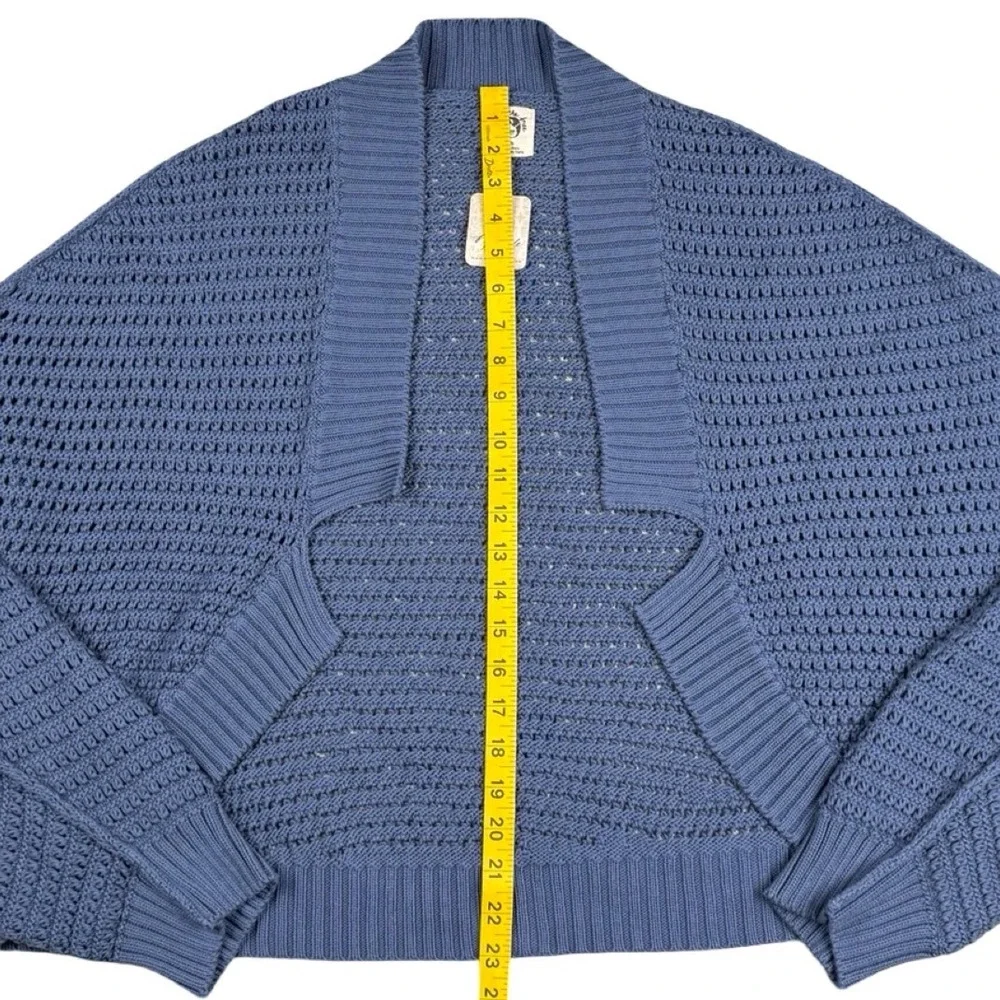 Free‎ People We The Free Blue Gulf Knit Cardigan XL Organic Cotton NWT